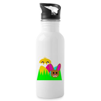 Picture for Easter - Water bottle with straw - white - Right
