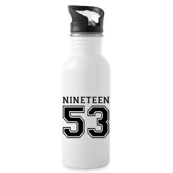 1953 - Trinkflasche mit integriertem Trinkhalm - Weiß - Rechts