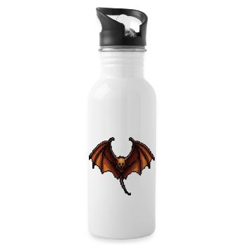 Flying fox dans des graphismes de pixels minimalistes - Gourde avec paille intégrée - blanc - Droite