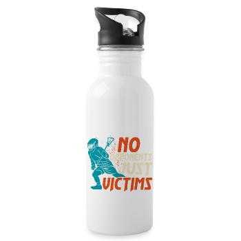 No Opponents Just Victims Lacrosse Player Ball - Water bottle with straw - white - Right