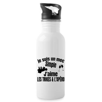 trike et apéro - Gourde avec paille intégrée - blanc - Droite