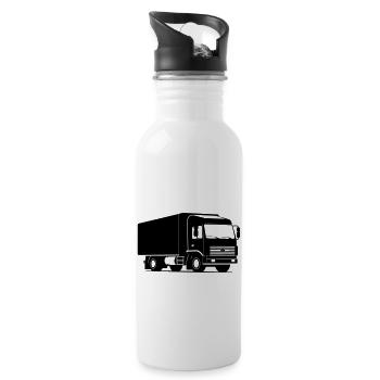 LKW - Trinkflasche mit integriertem Trinkhalm - Weiß - Rechts