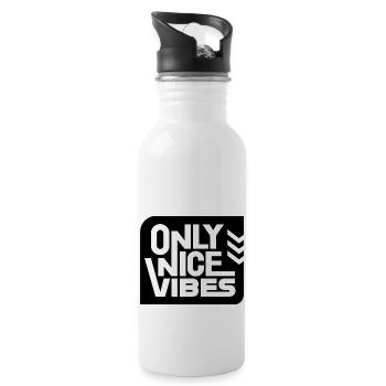 ONLY NICE VIBES - Trinkflasche mit integriertem Trinkhalm - Weiß - Rechts