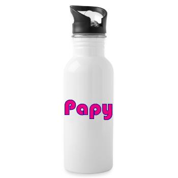 PAPY. FÊTE DES PÈRES. BONNE FÊTE PAPY. JE T'AIME. - Gourde avec paille intégrée - blanc - Droite