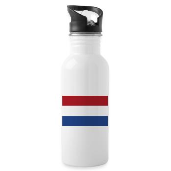 Drapeau néerlandais - Gourde avec paille intégrée - blanc - Droite