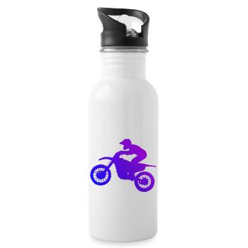 Motocross Supermotard Freestyle Motocross Dirt Biker - Gourde avec paille intégrée - blanc - Droite
