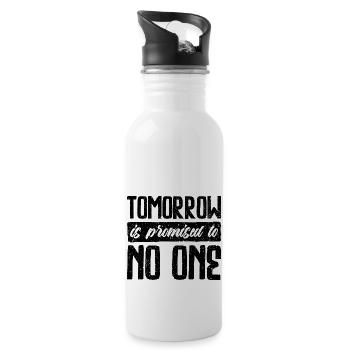 Demain n’est promis à personne - Thoughtful Design - Gourde avec paille intégrée - blanc - Droite
