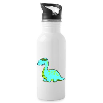 dino cool - Trinkflasche mit integriertem Trinkhalm - Weiß - Rechts
