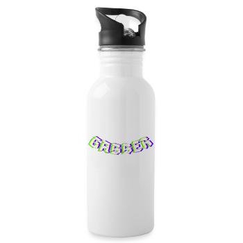 Gabber Hardcore Techno - Water bottle with straw - white - Right