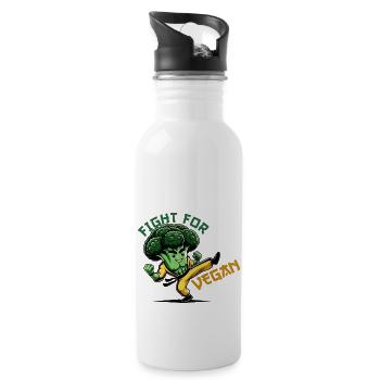 Fight for Vegans | FIGHT FOR VEGAN - Water bottle with straw - white - Right