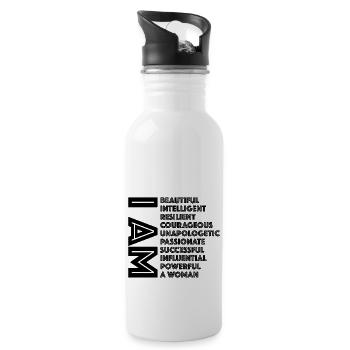 I'm a Woman | funny sayings, sarcasm - Water bottle with straw - white - Right