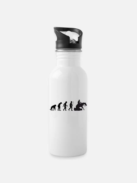 Evolution Sliding Stop Reining - Trinkflasche mit integriertem Trinkhalm - Weiß