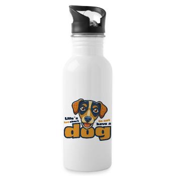 Have a dog - Trinkflasche mit integriertem Trinkhalm - Weiß - Rechts