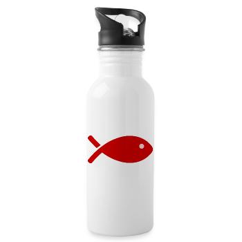 FISCH - Trinkflasche mit integriertem Trinkhalm - Weiß - Rechts