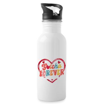 Gotcha Forever Adoption Family - Trinkflasche mit integriertem Trinkhalm - Weiß - Rechts