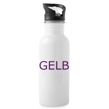 GELB in LILA - Trinkflasche mit integriertem Trinkhalm - Weiß - Rechts