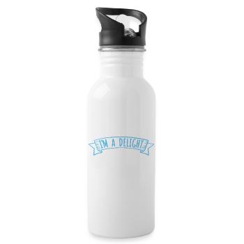 Funny I'm A Delight Sarcastic Delightful Humor Fun - Water bottle with straw - white - Right