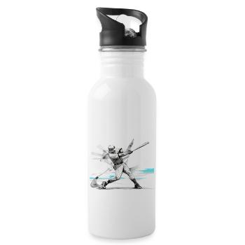 Baseballspieler, baseball - Trinkflasche mit integriertem Trinkhalm - Weiß - Rechts