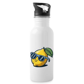 zitrone sonnenbrille sommer - Trinkflasche mit integriertem Trinkhalm - Weiß - Rechts