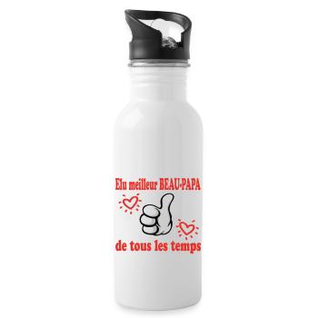 ELU MEILLEUR BEAU PAPA DE TOUS LES TEMPS - Gourde avec paille intégrée - blanc - Droite
