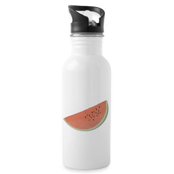 Wassermelone - Trinkflasche mit integriertem Trinkhalm - Weiß - Rechts