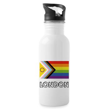 Drapeau de progrès de la fierté inclusive de Londres - Gourde avec paille intégrée - blanc - Droite