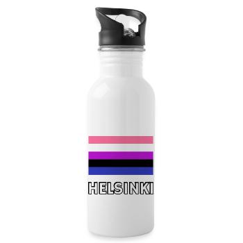 Genderfluid Pride Flag Helsinki - Water bottle with straw - white - Right