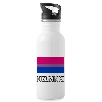 Bi Pride Flag Helsinki - Water bottle with straw - white - Right