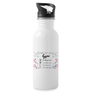 Endlich Gymnasium - Trinkflasche mit integriertem Trinkhalm - Weiß - Rechts