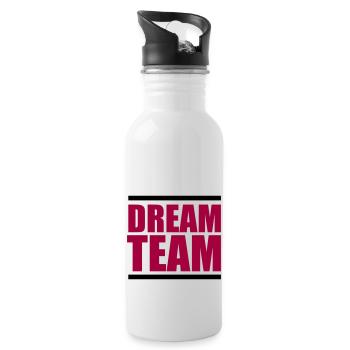 dream team - Trinkflasche mit integriertem Trinkhalm - Weiß - Rechts