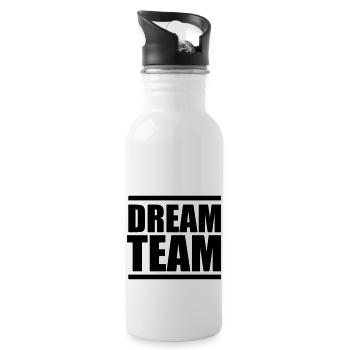 dream team - Trinkflasche mit integriertem Trinkhalm - Weiß - Rechts