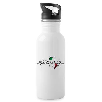 Italia Italian Italian Heartbeat Italy - Water bottle with straw - white - Right