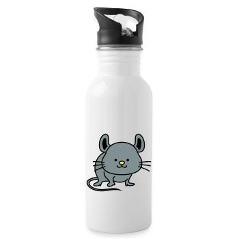 Souris Mignon - Gourde avec paille intégrée - blanc - Droite