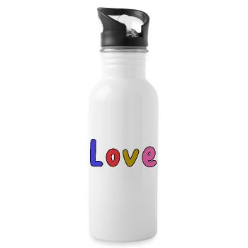 LIEBE. PAAR. GERADE VERHEIRATET. Junggesellinnenabschied. VALENTINSTAG. - Trinkflasche mit integriertem Trinkhalm - Weiß - Rechts