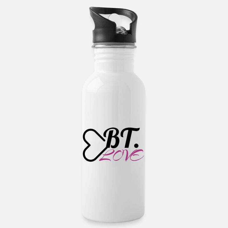 BT. - Love - Trinkflasche mit integriertem Trinkhalm - Weiß