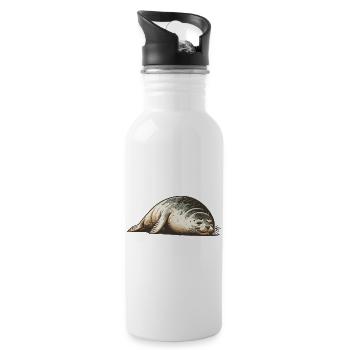 Robbe - Trinkflasche mit integriertem Trinkhalm - Weiß - Rechts