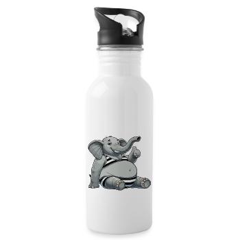 Elephant in bikini - Water bottle with straw - white - Right