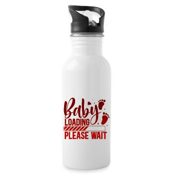 Baby lädt Babes Frauen Mutter Design Neugeborenes - Trinkflasche mit integriertem Trinkhalm - Weiß - Rechts