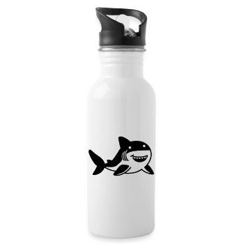 Requin - Gourde avec paille intégrée - blanc - Droite