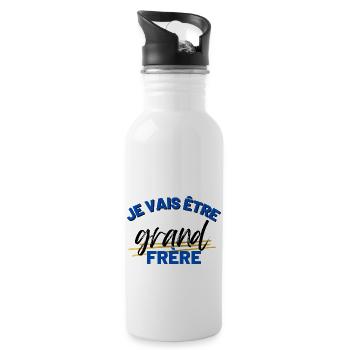 I'm going to be big brother, pregnancy announcement, humor - Water bottle with straw - white - Right