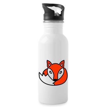 Fuchs Rotfuchs Wildes Tier Schlauer Wald Bewohner - Trinkflasche mit integriertem Trinkhalm - Weiß - Rechts