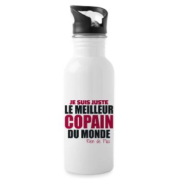 I'm just the best friend in the world - Water bottle with straw - white - Right