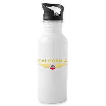 California Fan T-Shirt – Sun & Style - Gourde avec paille intégrée - blanc - Droite