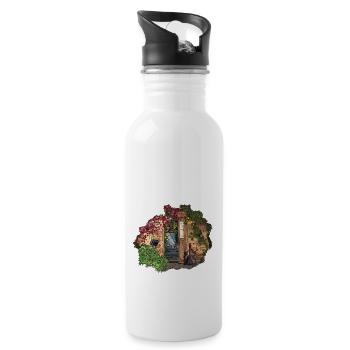 Black Cats - Water bottle with straw - white - Right