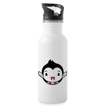 Duck Vampire Halloween Costume Bloodsucker Monster - Water bottle with straw - white - Right