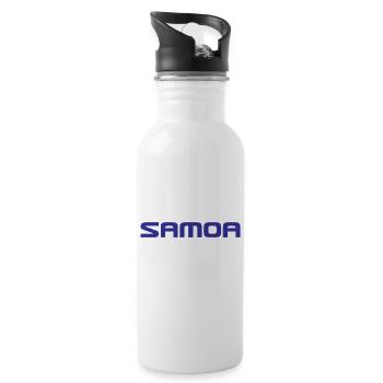 Samoa Logo - Polynesien - Südsee - Trinkflasche mit integriertem Trinkhalm - Weiß - Rechts