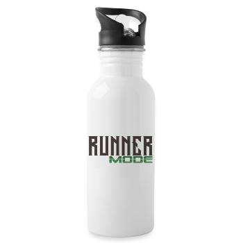 Läufer - Trinkflasche mit integriertem Trinkhalm - Weiß - Rechts