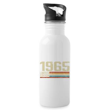 Vintage 1965 Anniversaire Rétro - Né en 1965 - Gourde avec paille intégrée - blanc - Droite