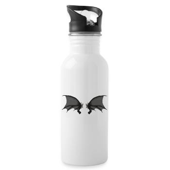 Dämonenflügel, halloween outfits, goth - Trinkflasche mit integriertem Trinkhalm - Weiß - Rechts