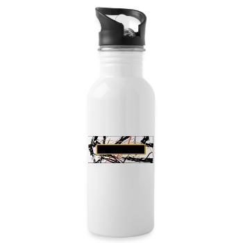 GrafikART - Trinkflasche mit integriertem Trinkhalm - Weiß - Rechts